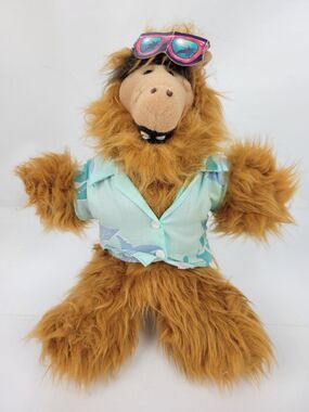 Vintage 12" Alf Hand Puppet 1988 Hawaiian Shirt Sun Glasses